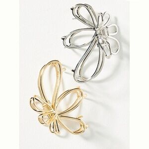 NWOT Anthropologie Getaway Floral Hair Claw Clips Set of 2